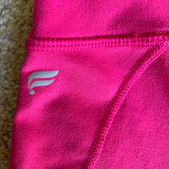 Fabletics Powerhold hot pink high waist spandex-blend shorts w/ pockets - Picture 1 of 8